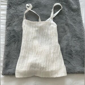 Khaite axell ribbed linen and silk blend tank.